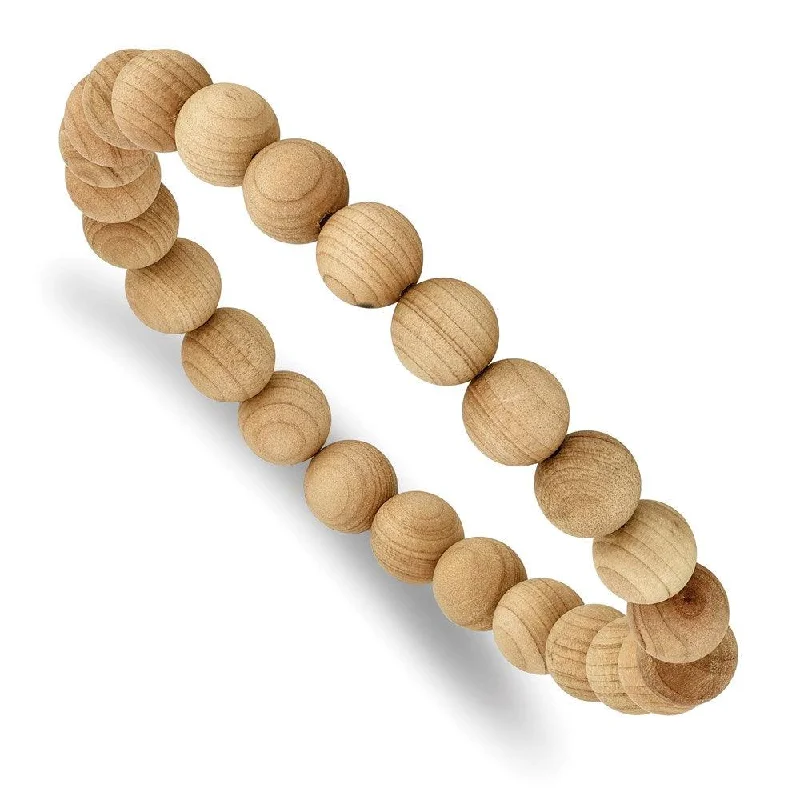 ladies bracelets onyx-Cypress Wood Stretch Bracelet