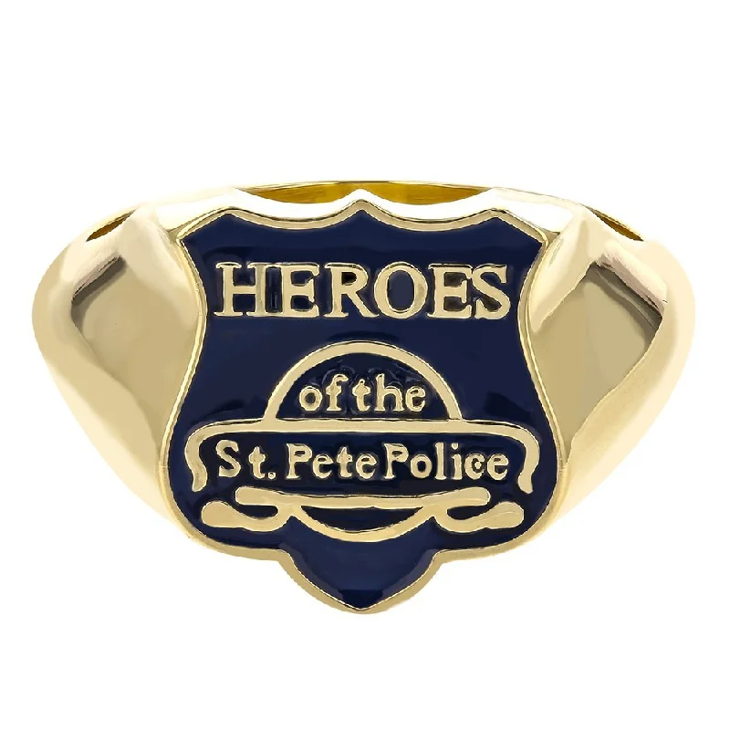 Ladies rings polymer clay -Mens 14Kt Heroes Of The St. Pete Police Ring