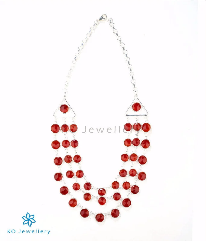 ladies necklaces collectible-The Disha Silver Gemstone Necklace