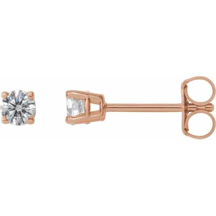 Ladies earrings tiara accent -14K Rose 1/4 CTW Natural Diamond Stud Earrings