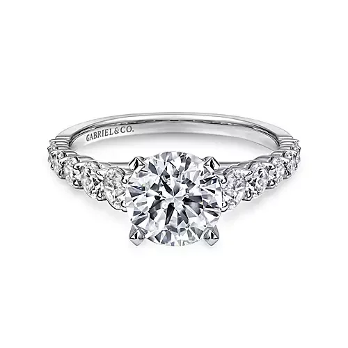 Ladies engagement rings affordable price -Taylor - 14K White Gold Round Diamond Engagement Ring