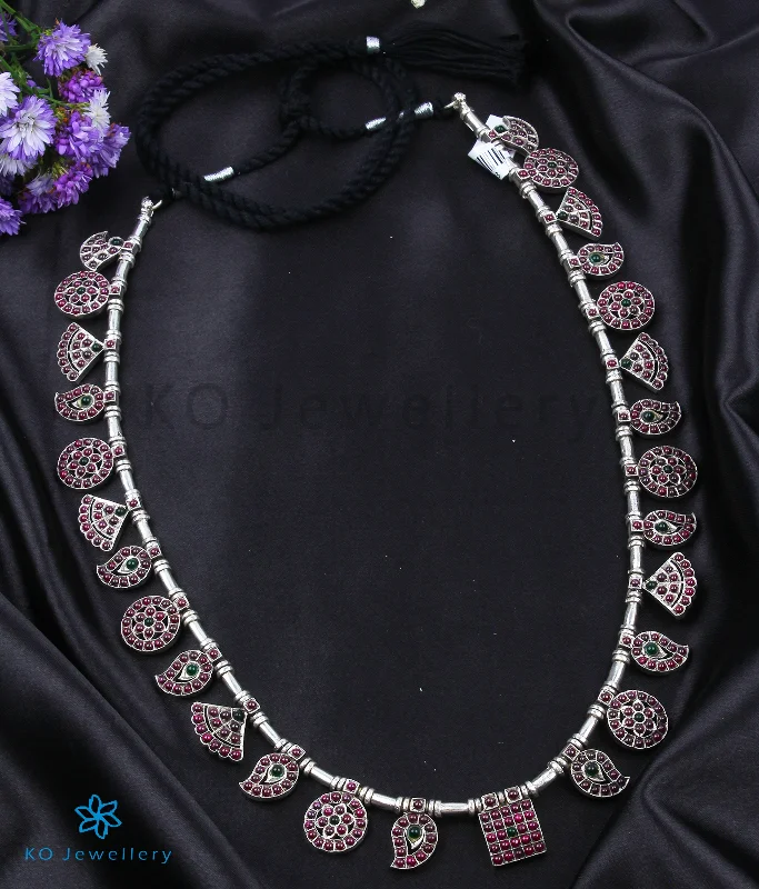 ladies necklaces bold statement-The Vividha Silver Kemp Necklace