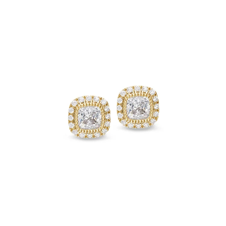 Ladies earrings hematite gray -Gold Finish Sterling Silver Micropave Simulated Diamond Earrings with Simulated Diamonds