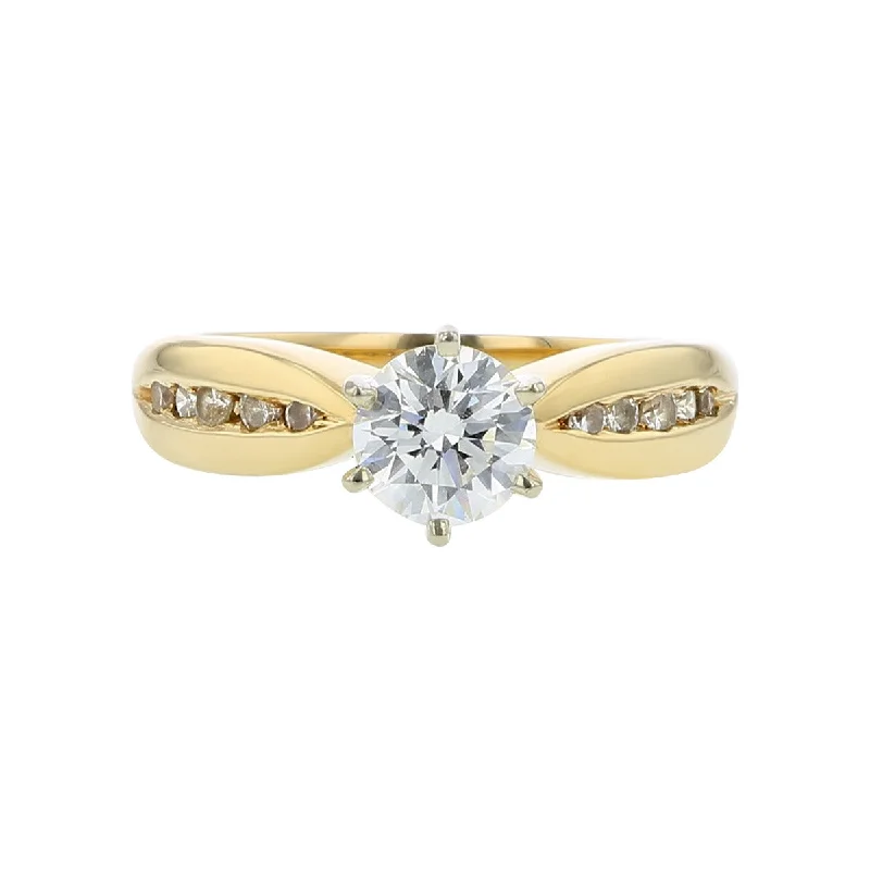 Ladies engagement rings natural diamonds -14K Yellow Gold Diamond Engagement Ring