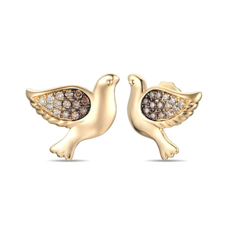 Ladies earrings tribal pattern -Le Vian 14K Honey Gold Earrings