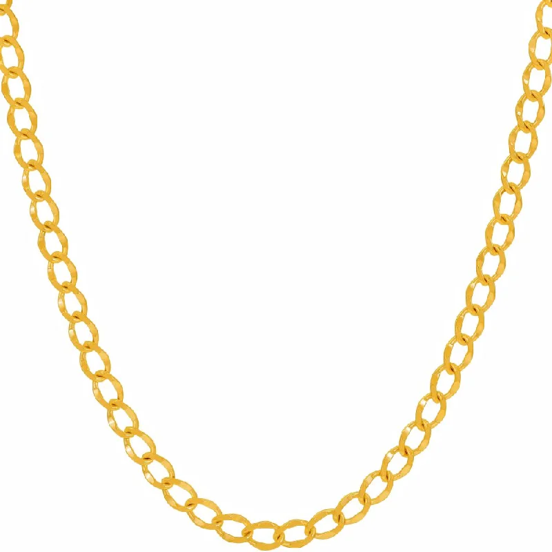 ladies necklaces moon-4mm Diamond Cut Curb Link Chain Necklace