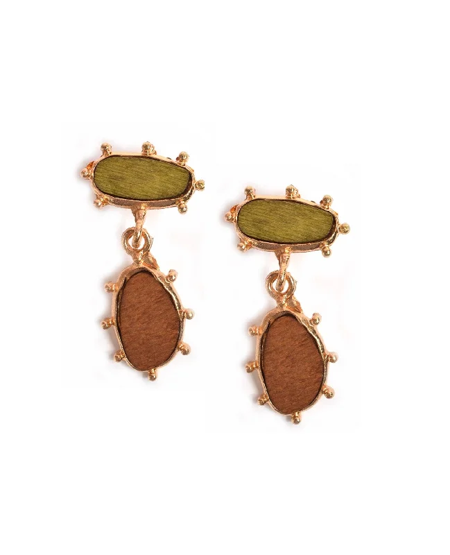 Ladies earrings rococo charm -Crazy Wood Earrings