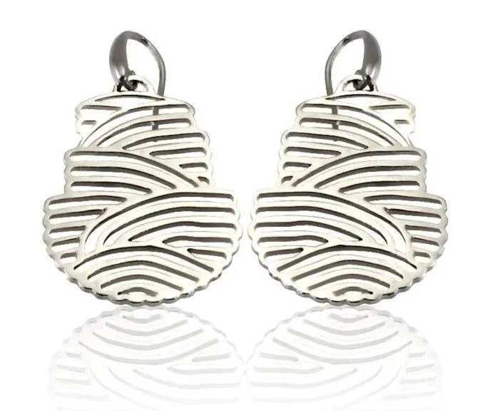 Ladies earrings elegant drop -Tattoo Sterling Silver earrings