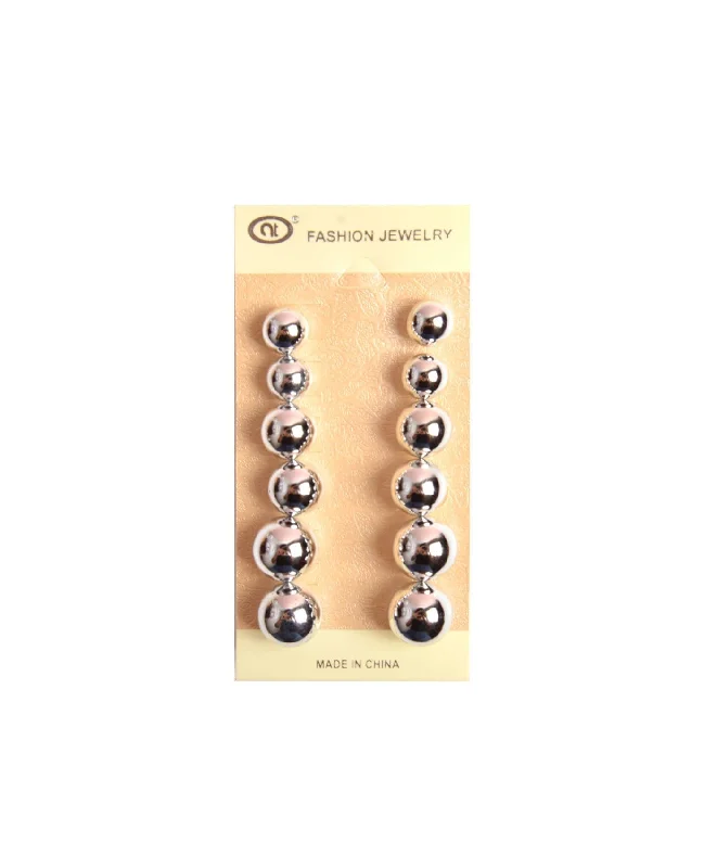 Ladies earrings affordable price -Metal balls Earrings Set