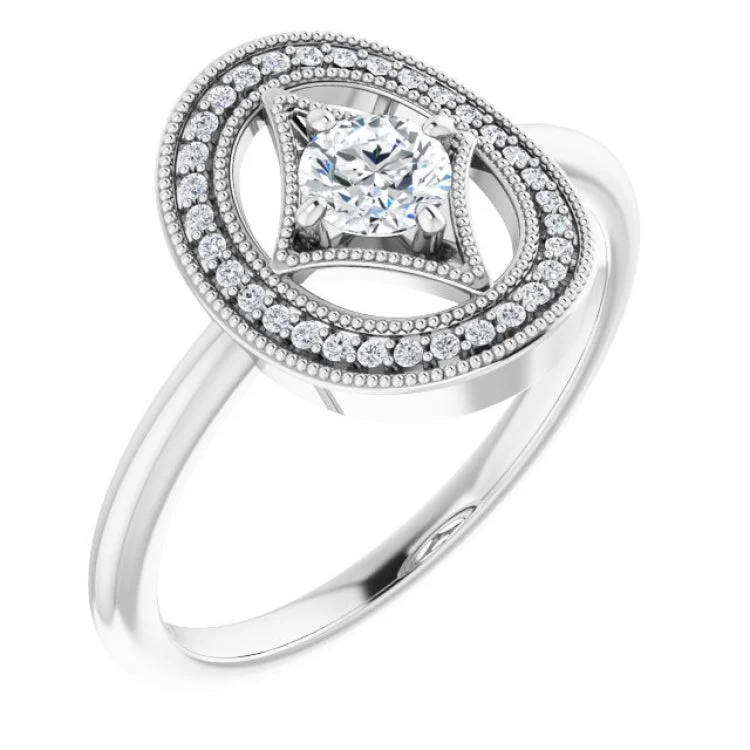 Ladies rings star accent -14K White 1/3 CTW Natural Diamond Ring