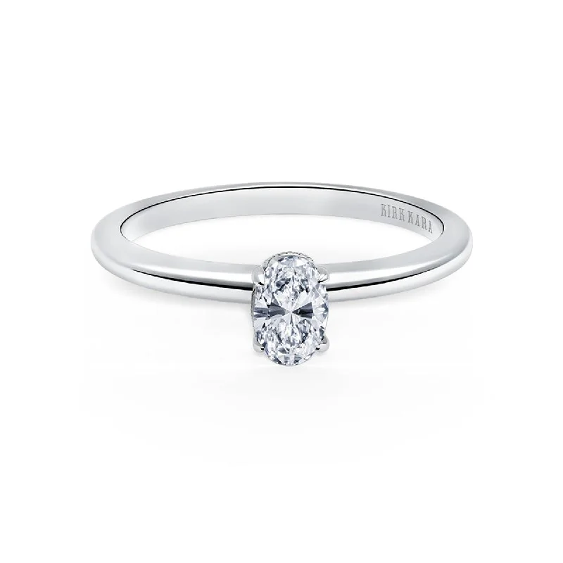 Ladies engagement rings spiritual stone -14K Oval Solitaire Diamond Engagement Ring Setting