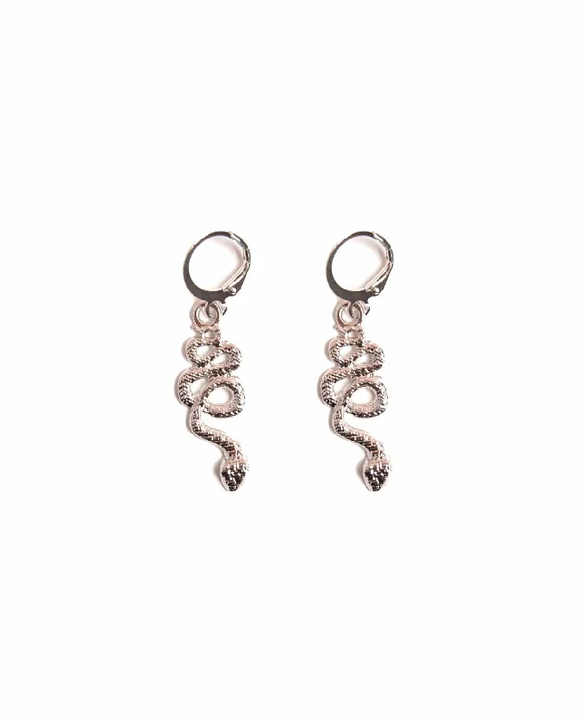 Ladies earrings for gifts -Dangling Serpent Earrings