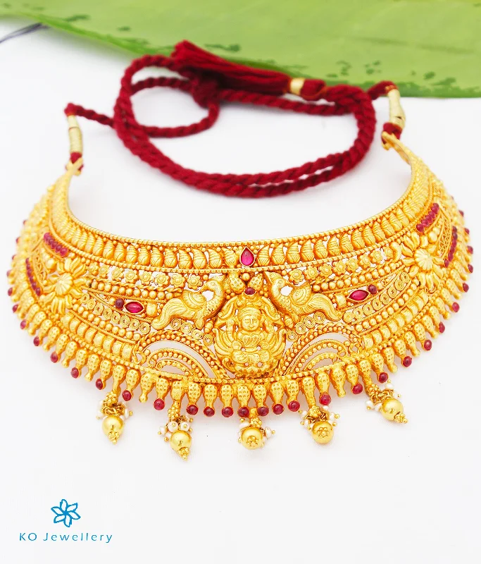 ladies necklaces patterned-The Snigdha Silver Bridal Lakshmi Necklace