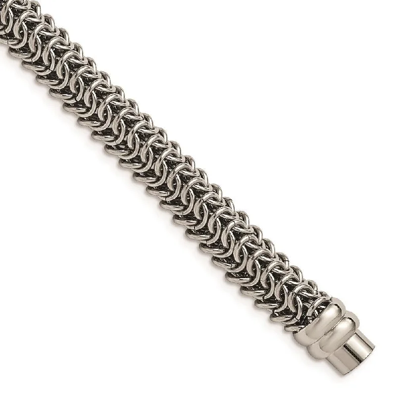 ladies bracelets seasonal-Stainless Steel Polished 8.25in. Bracelet