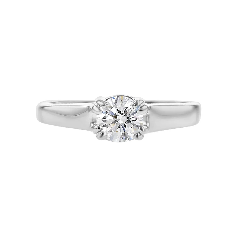 Ladies engagement rings celebrity inspired -14K White Gold Diamond Solitaire Engagement Ring