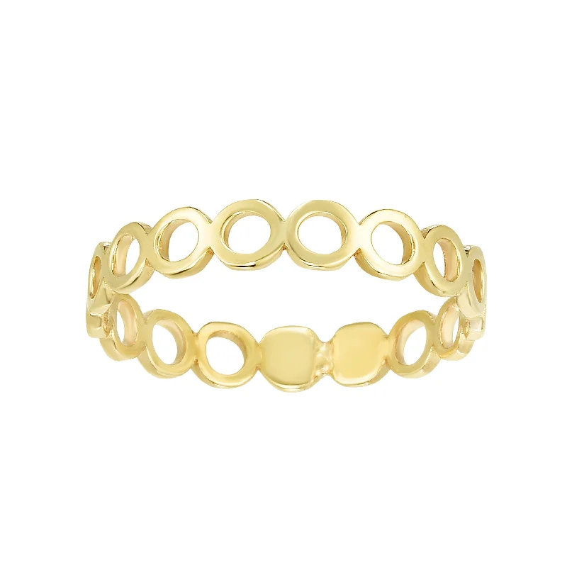 Ladies rings indian style -EMILIQUE 14 KARAT YELLOW GOLD OPEN CIRCLE STACKABLE RING