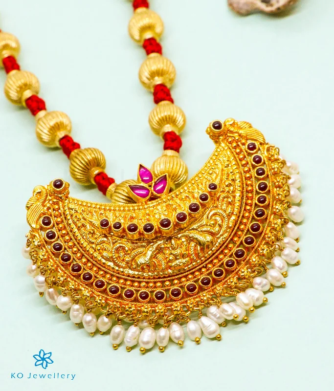 ladies necklaces bohemian-The Vaidehi Jomale Silver Necklace (Red)