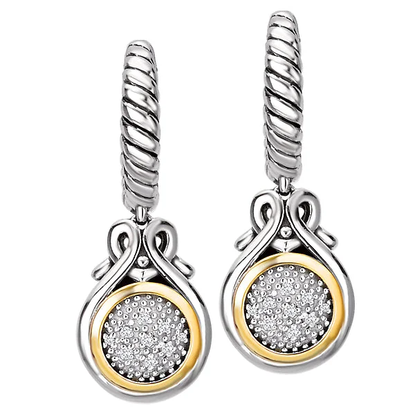 Ladies earrings hoop style -Ladies Fashion Diamond Earrings