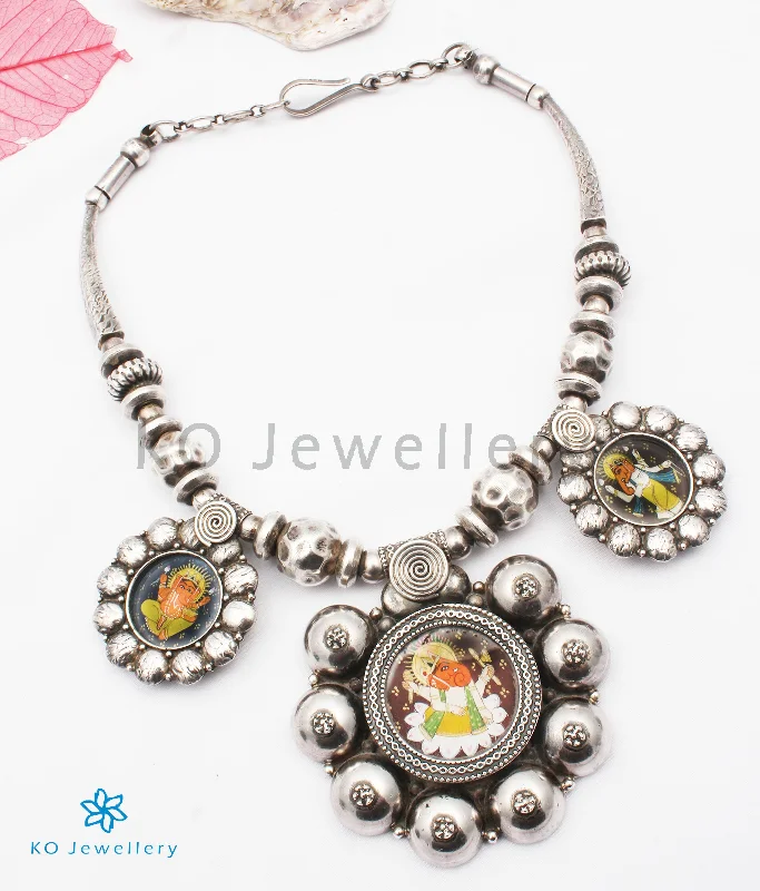 ladies necklaces kay-The Devavat Antique Silver Ganesha Necklace