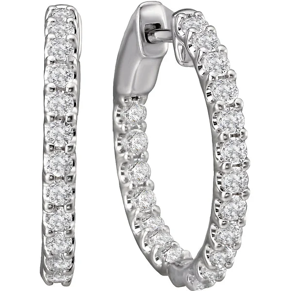 Ladies earrings spiritual design -Ladies Fashion Diamond Hoop Earrings