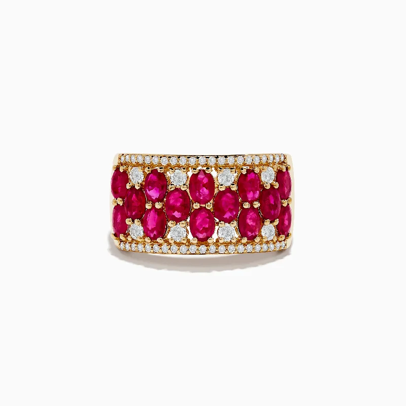 Ladies rings tree of life -Ruby Royale 14K Yellow Gold Ruby and Diamond Ring