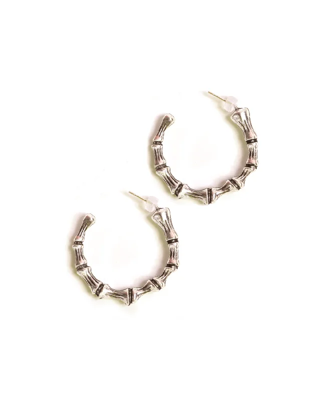 Ladies earrings hope symbol -Bamboo Hoop Earring