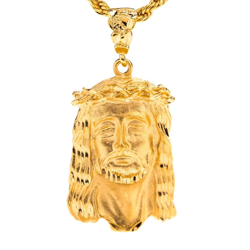 ladies necklaces edwardian-Face of Christ Pendant with Necklace