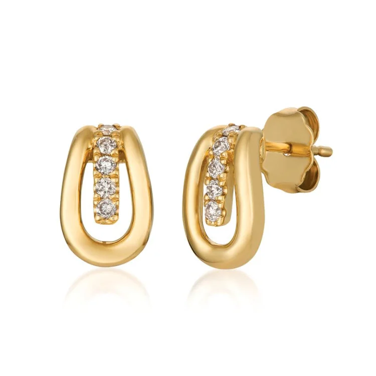 Ladies earrings for weddings -Le Vian 14K Honey Gold Earrings