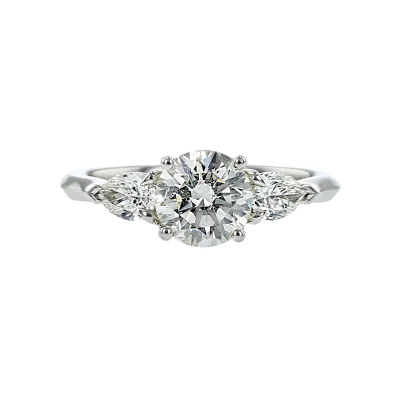 Ladies engagement rings intricate detail -18K Gold Brilliant-Cut Diamond Engagement Ring