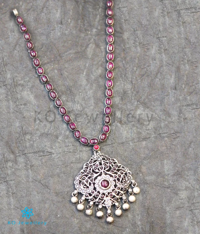 ladies necklaces round-The Udayat Silver Kempu Necklace