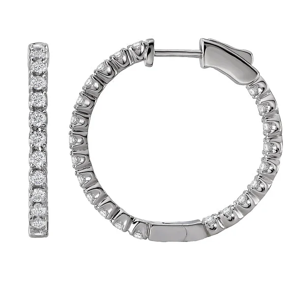 Ladies earrings fair trade -Ladies Diamond Hoop Earrings