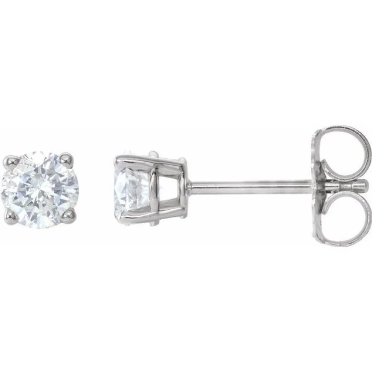 Ladies earrings princess style -14K White 3/4 CTW Natural Diamond Stud Earrings