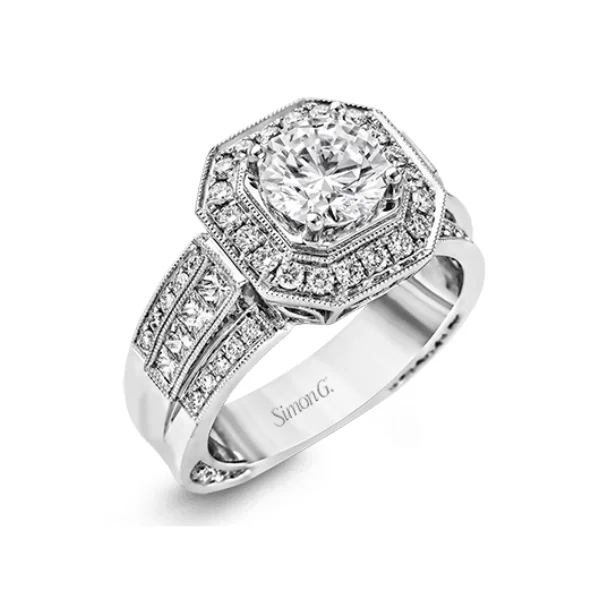 Ladies engagement rings mixed metals -18 Karat White Gold Simon G. 1.00 Carat Diamond Engagement Ring Setting