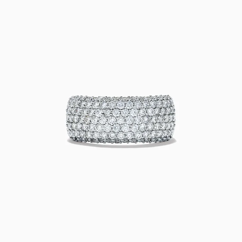 Ladies rings classic charm -Pave Classica 14K White Gold Diamond Wide Band Ring, 2.10 TCW