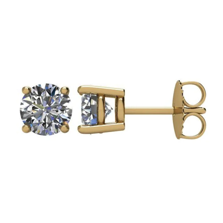 Ladies earrings african motif -14K Yellow 1 1/2 CTW Natural Diamond Stud Earrings