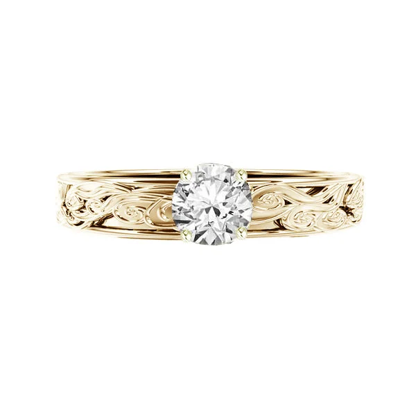 Ladies engagement rings sunset colors -EDINBURGH WAVES DIAMOND ENGAGEMENT RING IN 9CT YELLOW GOLD