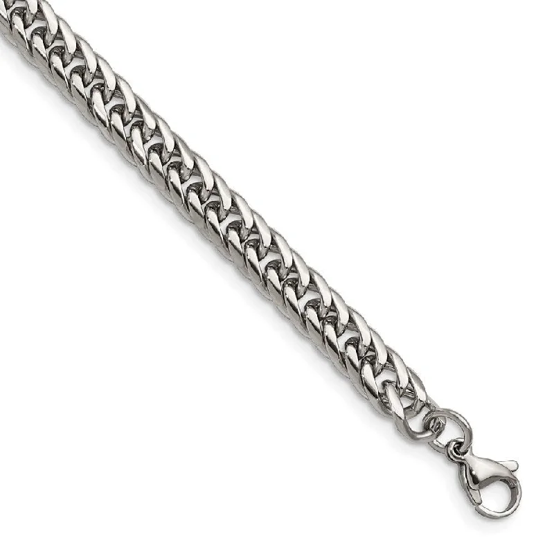 ladies bracelets near me-Stainless Steel Polished 9in Double Curb Chain Bracelet