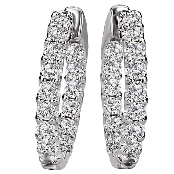 Ladies earrings virgin mary -Ladies Fashion Diamond Hoop Earrings