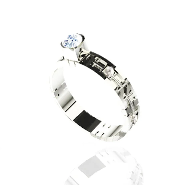 Ladies engagement rings glamorous look -TARTAN PRINT PAVE SCOTTISH ENGAGEMENT RING