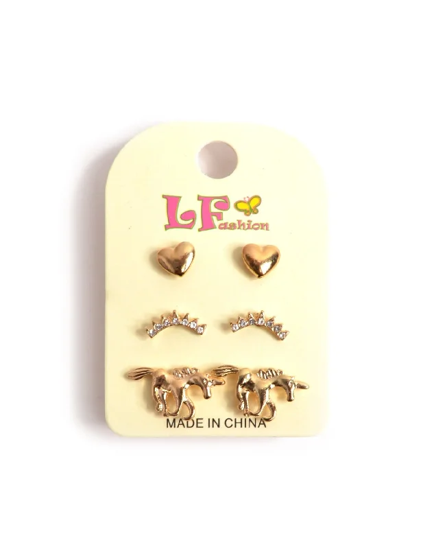 Ladies earrings multi tier -Little Unicorn Earring