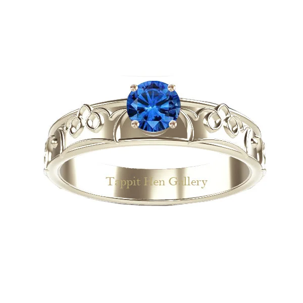 Ladies engagement rings sister gift -ROYAL EDINBURGH LUCKENBOOTH SAPPHIRE ENGAGEMENT RING IN 9CT WHITE GOLD