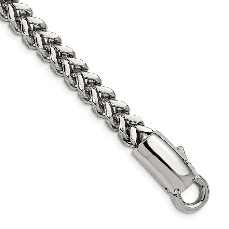 ladies bracelets online shop-Stainless Steel Antiqued and Polished Franco Link 8.5in Bracelet