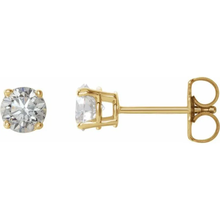 Ladies earrings sustainable choice -14K Yellow 3/4 CTW Natural Diamond Stud Earrings