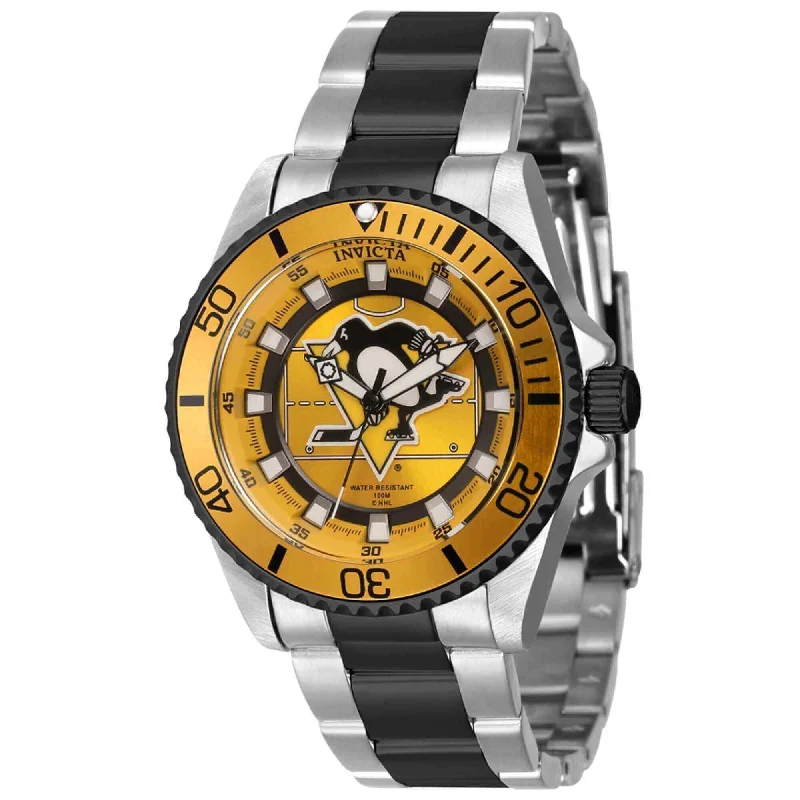 ladies bracelets offers-Invicta Women's Quartz Watch - NHL Pittsburgh Penguins Two Tone Steel Bracelet | 42208