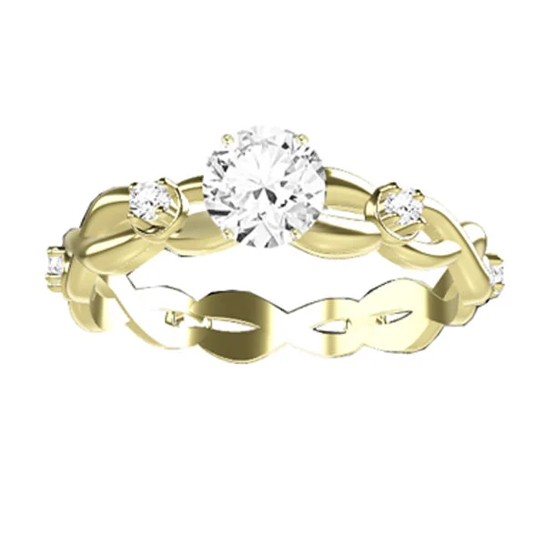 Ladies engagement rings vegan friendly -XOXO CELTIC TWIST DIAMOND ENGAGEMENT RING IN 9CT YELLOW GOLD