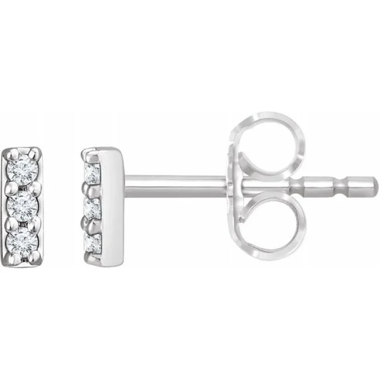 Ladies earrings forest drop -14K White .05 CTW Lab-Grown Diamond Bar Earrings