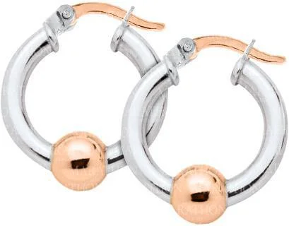 Ladies earrings natural stones -Authentic Cape Cod Earrings made by Lestage - Sterling Silver with 14K Rose Gold Ball