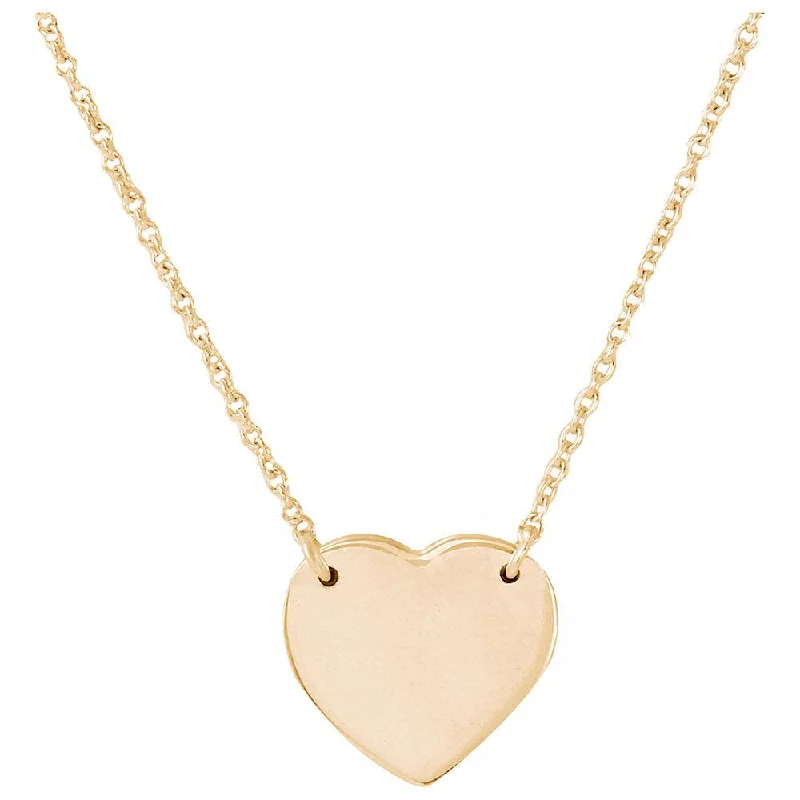 ladies necklaces top-Silver 925 Gold Plated High Polished Heart Necklace - DIN00058GP