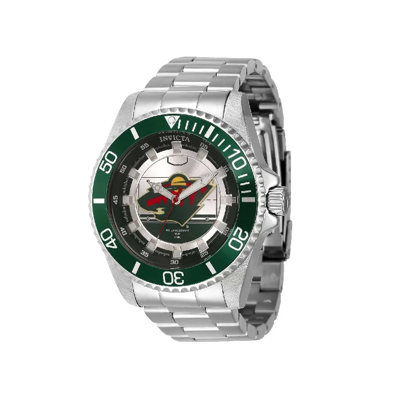 ladies bracelets star-Invicta Women's Quartz Watch - NHL Minnesota Wild Stainless Steel Bracelet | 42214