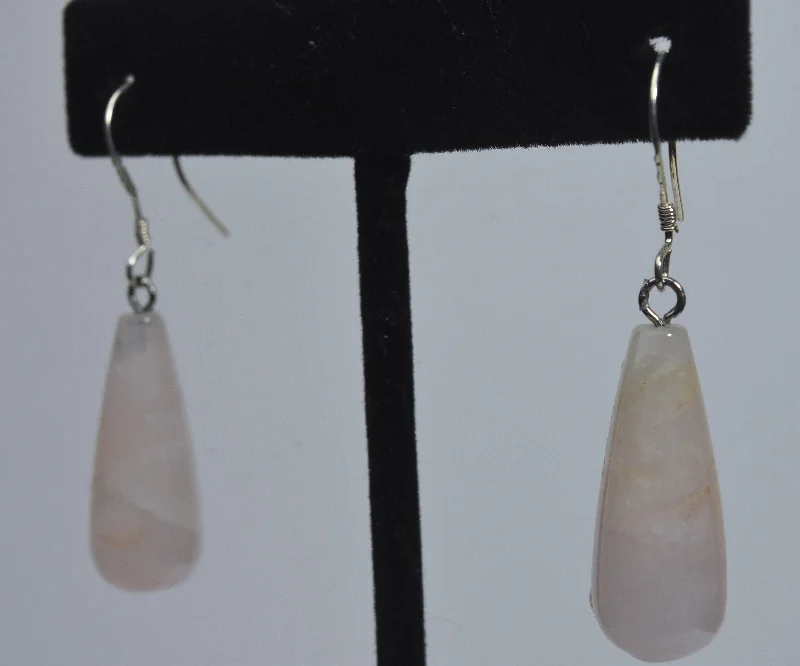 Ladies earrings ship wheel -Rose Quartz Drop Earrings